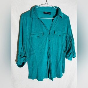 Teal Button-Up Shirt